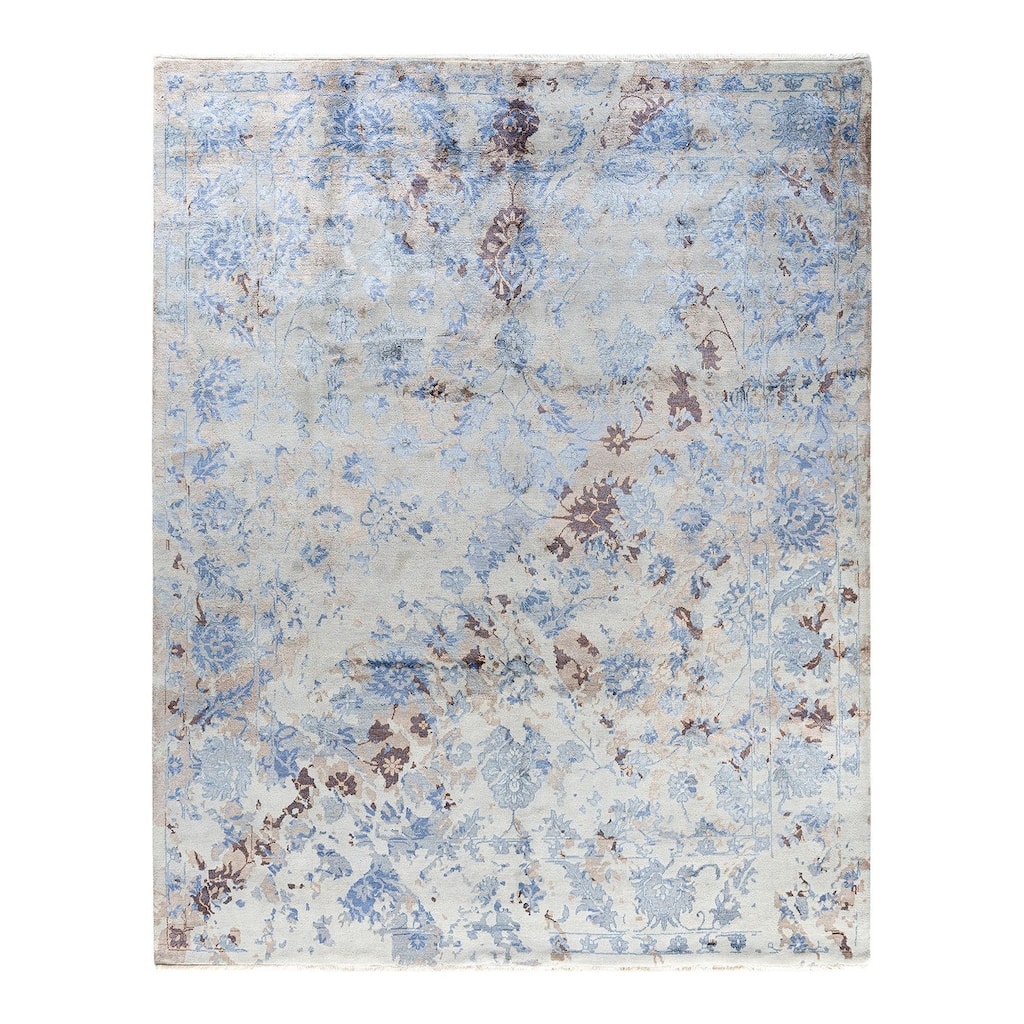 Ikat One-of-a-Kind Hand-Knotted Area Rug - Gray, 8' 2" x 10' 2" - 8' 2" x 10' 2"