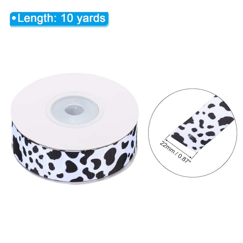 Ribbon for Gift Wrapping, 1pcs Cow Print Ribbons - 10 Yards x 22mm