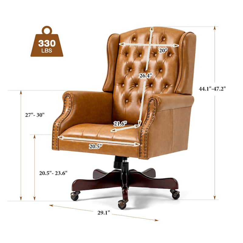 AVAWING Classic Executive Office Chair High Back Wingback Boss Chair - N/A