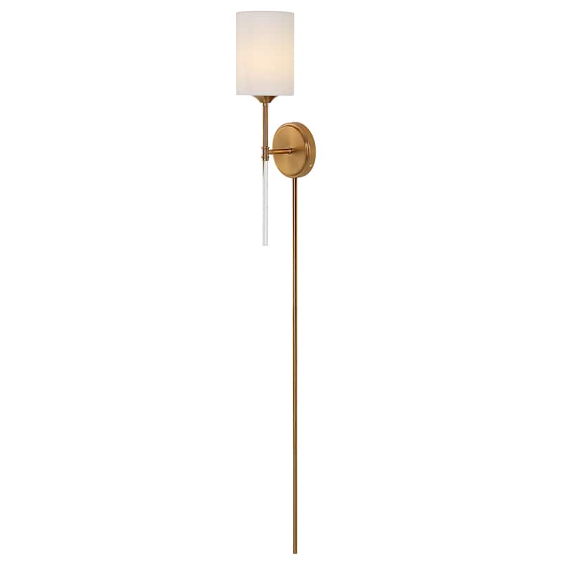 Clear Acrylic Accented Wall Sconce Lighting Fixtures - 20" - Brass and White