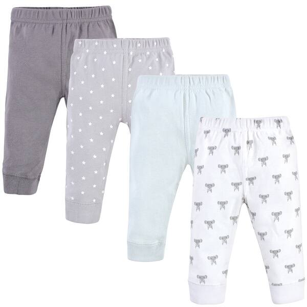 slide 1 of 1, Hudson Baby Baby and Toddler Cotton Pants 4pk, Modern Elephant 0-3 Months - Modern Elephant