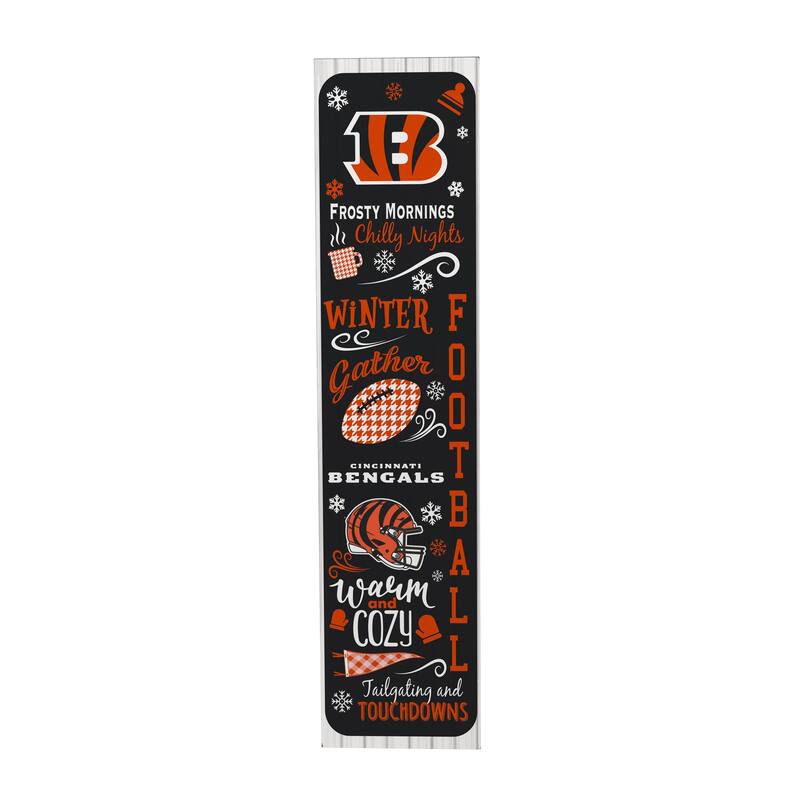 47" Double Sided Seasonal Porch Leaner, Cincinnati Bengals - 47" x 11.25"