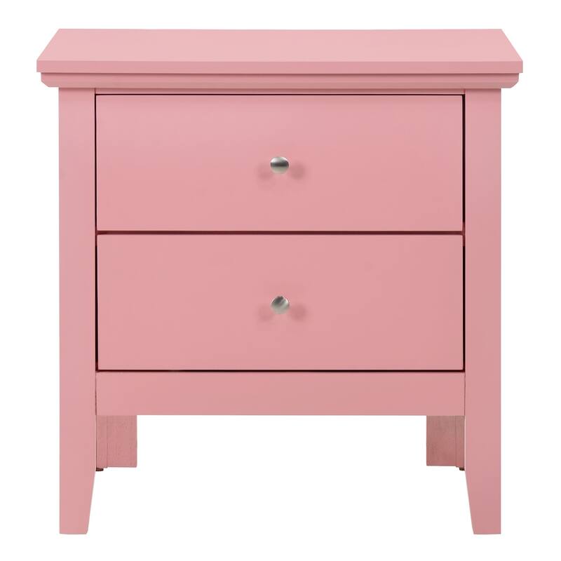 Primo Transitional Wood 2-drawer Nightstand Table