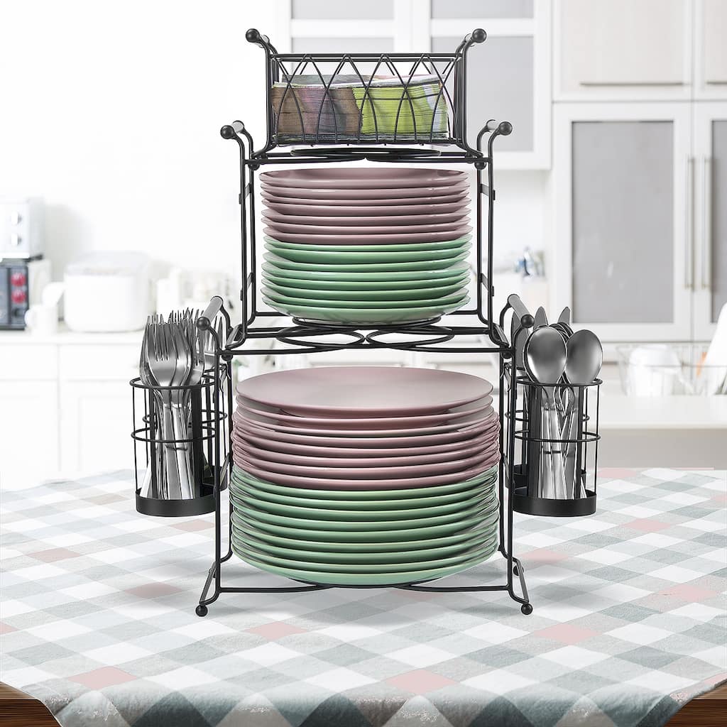 Sorbus 3 Tier Utensil Caddy - Multi-Purpose Steel Mesh Caddy