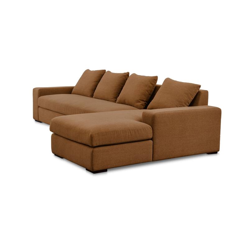 NADAAL STUDIOS Cavan Right-Facing Sectional Sofa, Wide Track Arms, Performance Polyester Upholstery, Seats 5, Rust