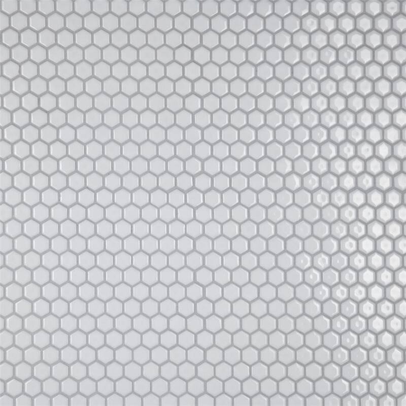Merola Tile Colmena Hex Glossy White 11-1/2" x 11-5/8" Porcelain Floor and Wall Tile