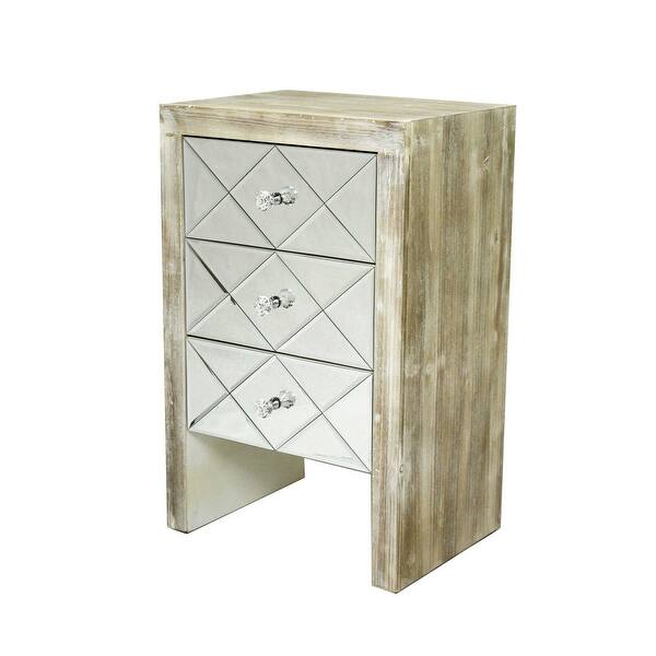 Shop 3 Drawer Mirror Front Accent Cabinet Mdf Wood Mirrored