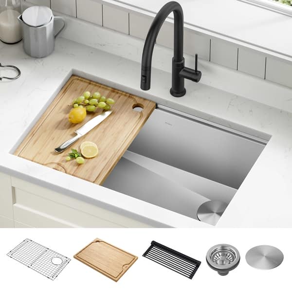 slide 2 of 164, KRAUS Kore Workstation Undermount Stainless Steel Kitchen Sink