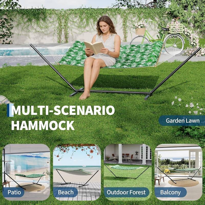 450 LBS Capacity, 2 Person Outdoor Hammock for Patio, Backyard, Garden, Beach