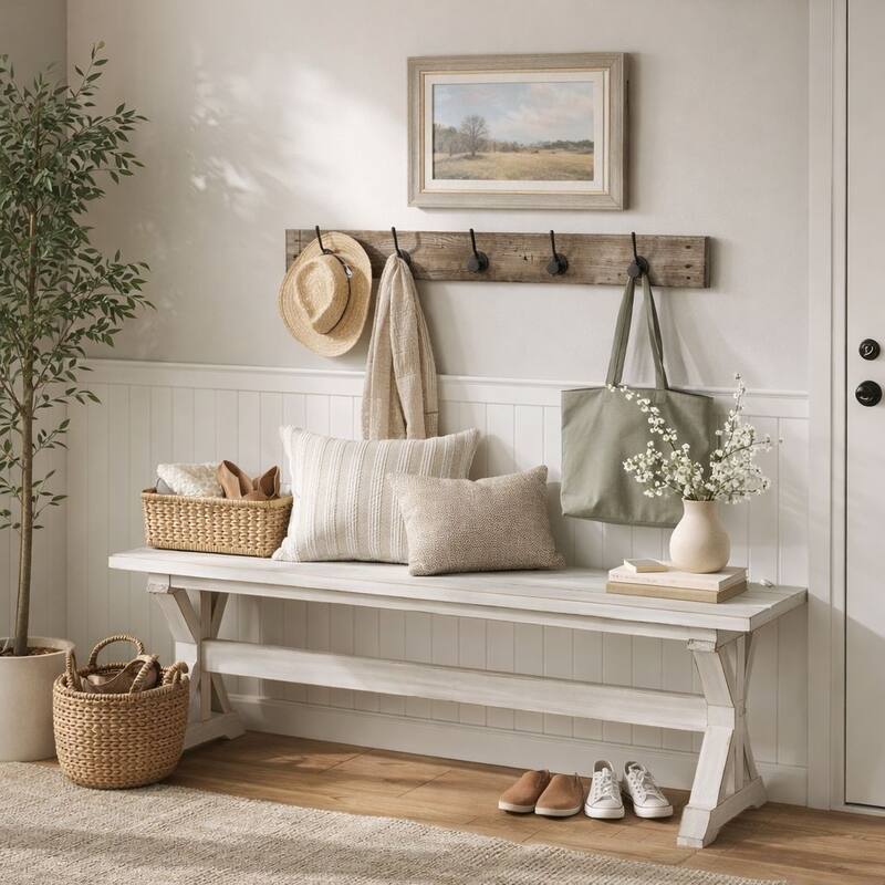 Jamestown Backless Wood Dining Bench