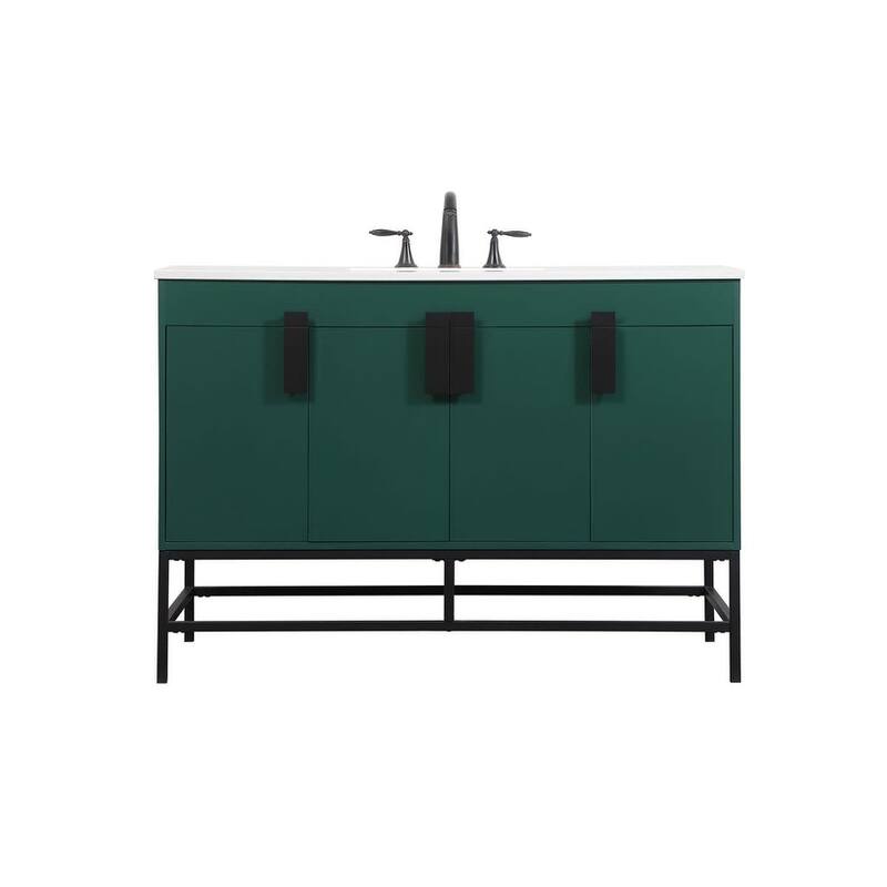 Elegant Lighting VF48848M Eugene 48" Free Standing Single Basin Vanity - Green - Painted