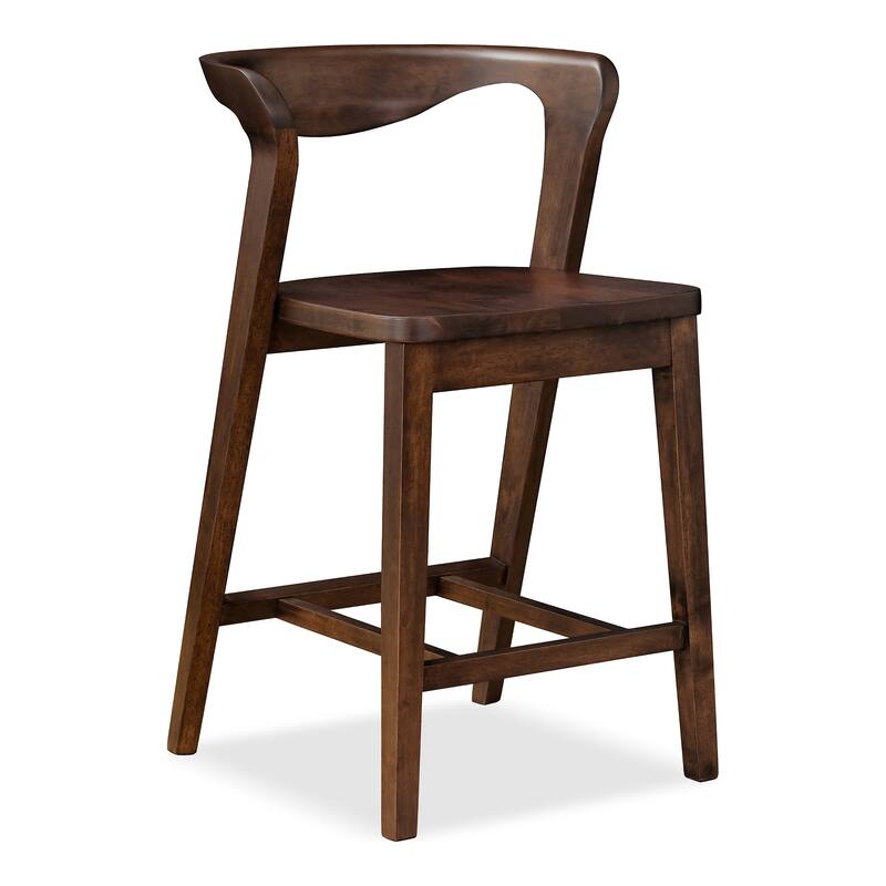 Furniture of America Abigail III Mid-century Modern Handcrafted Solid Hardwood Counter Height Dining Chairs (Set of 2)