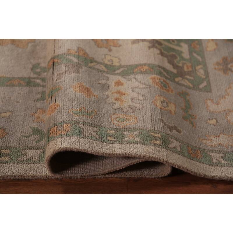 Floral Oushak Oriental Area Rug Handmade Wool Carpet - 9'2"x 11'9"