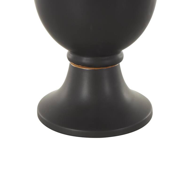 Ceramic Fluted Urn Shaped Vase with Arch Handles - Black or White - Roche River Decor