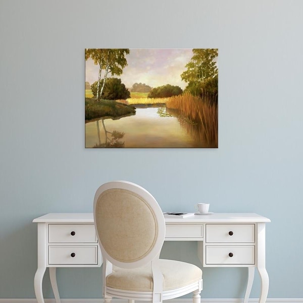 Easy Art Prints Graham Reynolds's 'Reeds, Birches & Water I' Premium Canvas Art