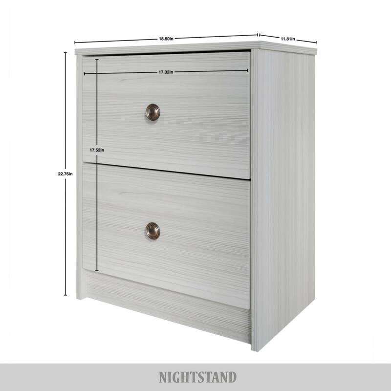 CraftPorch Clean-Lines Minimalist 2-Drawer Nightstand