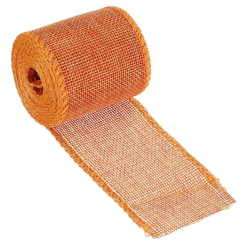 Burlap Fabric Ribbon, Wired Jute Crafts Roll for Party DIY Decoration