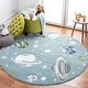 preview thumbnail 6 of 42, SAFAVIEH Carousel Kids Shaimaa Solar System Rug 5'3" Round - Teal/Ivory