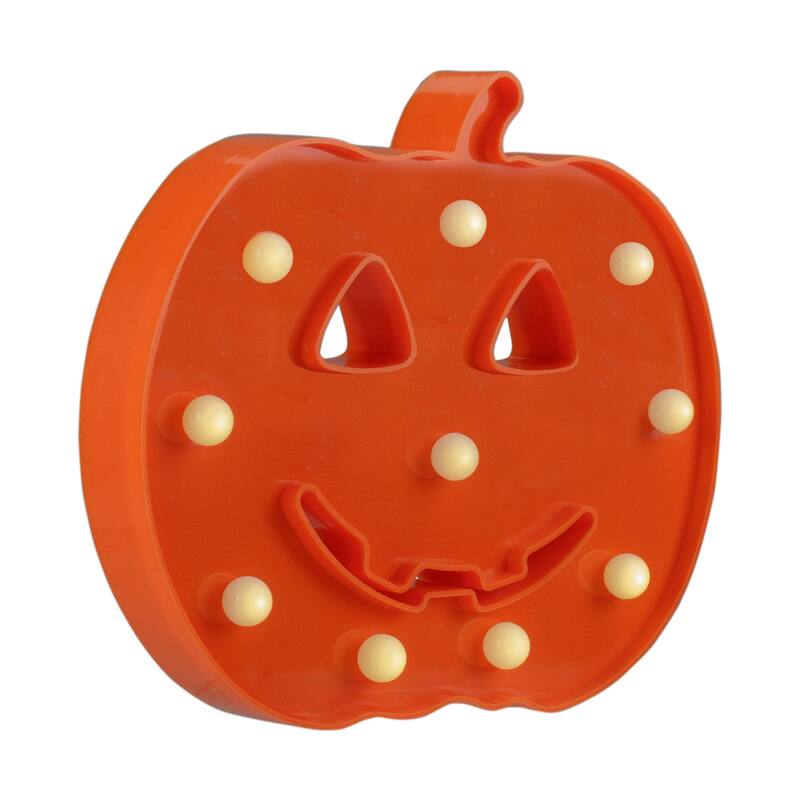LED Lighted Jack-O-Lantern Halloween Marquee Sign - 8.5" - White Lights
