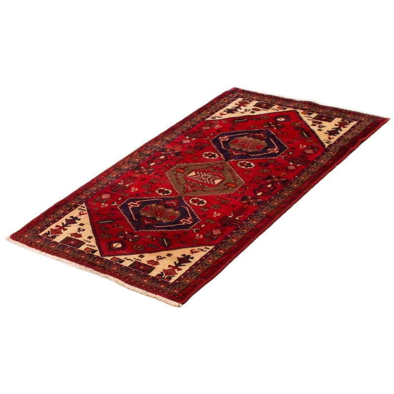 ECARPETGALLERY Hand-knotted Andelz Red Wool Rug - 3'4 x 6'1