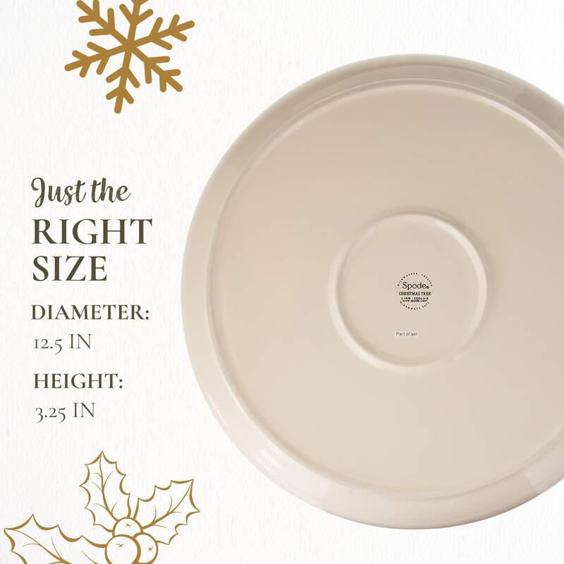 Spode Christmas Tree 2 Piece Chip and Dip Set - 12.5" D x 3.25" H