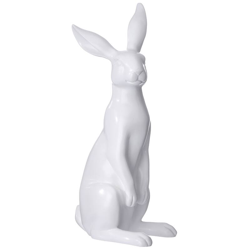 13.5" Resin White Standing Bunny