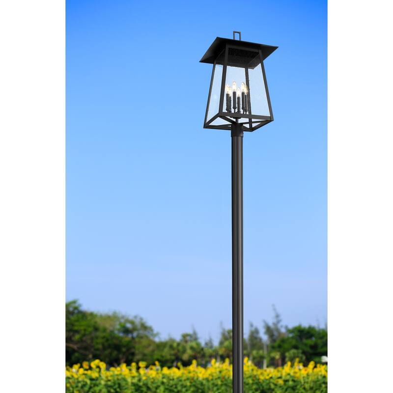 Rainer 6 Light Outdoor Post Mounted Fixture in Black