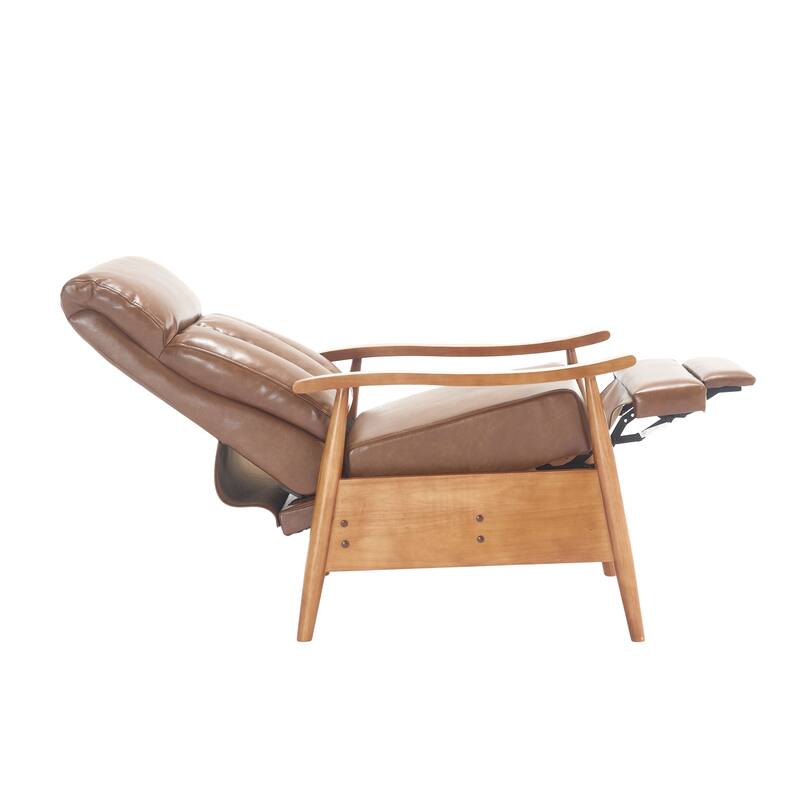 Modern 26.38" Upholstered Adjustable Chaise Lounge Chair with Wood Frame for Living Room