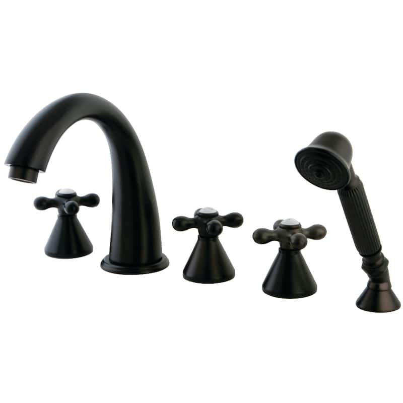 Roman 5-Hole Deck Mount Roman Tub Faucet with Hand Shower in Oil Rubbed Bronze - Oil Rubbed Bronze