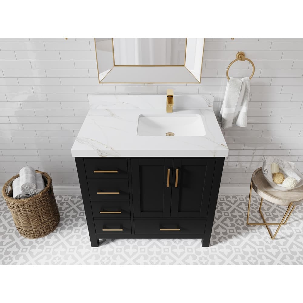 Willow Collections 36 in. W x 22 in. D Malibu Right Offset Sink Bathroom Vanity with Countertop