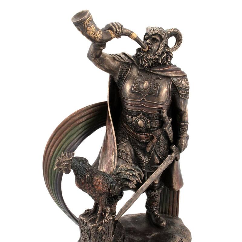 9 1/2 Inch Norse God Heimdall Bronzed Finish Statue Pagan - 10.25 X 5.5 X 2.75 inches