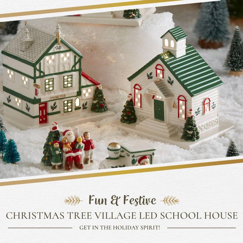 Spode Christmas Tree Village School House - 5" L X 5.5" H