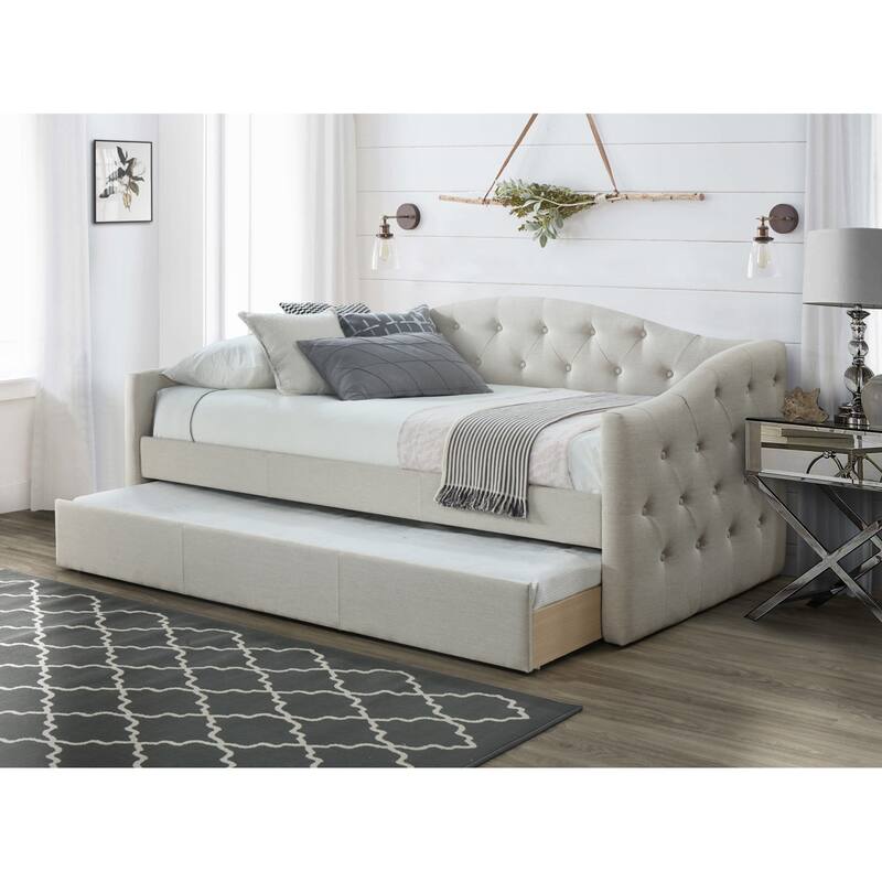 Atlanta Button-tufted Daybed with Twin Trundle