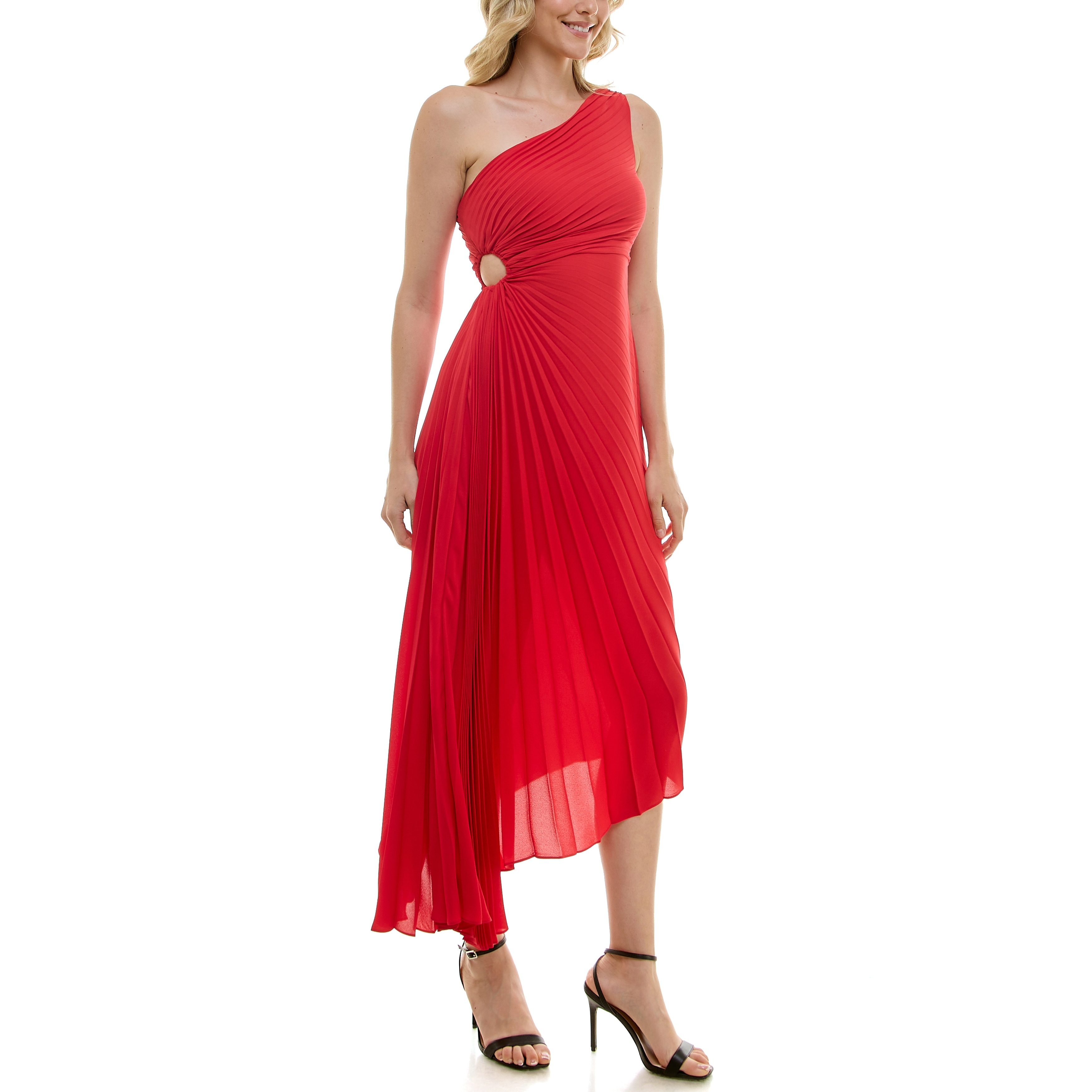 Nicole Miller Pleated One Shoulder Dress - Overstock - 43114422