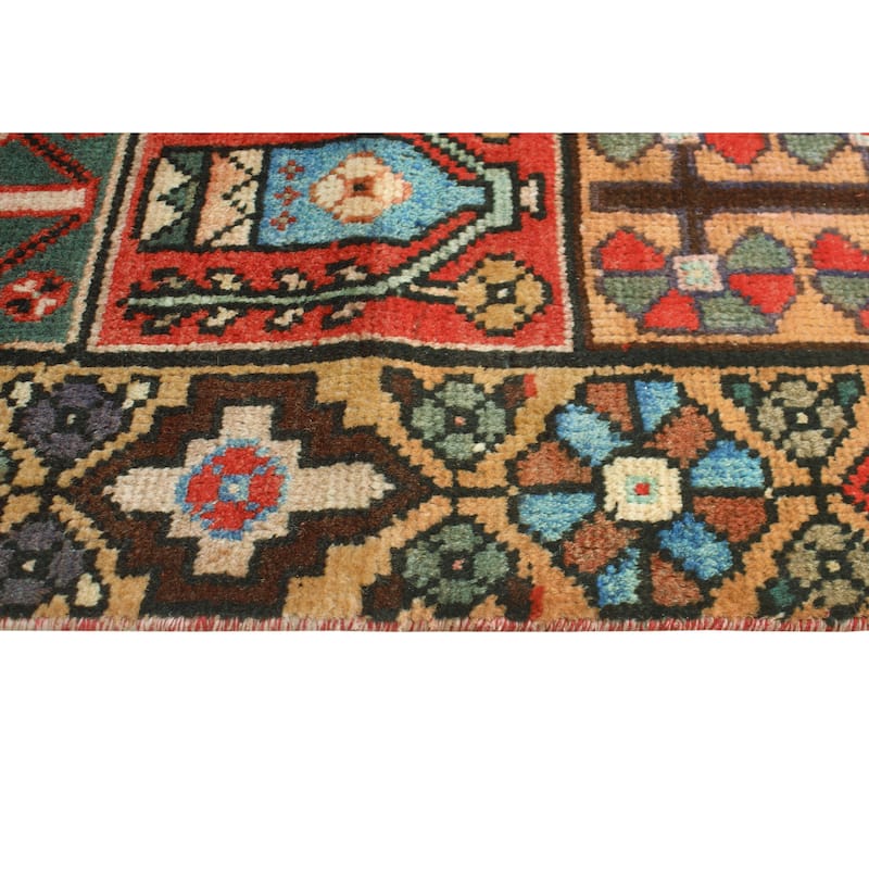 Fine Vintage Distressed Alula Red/Blue Runner - 3'2" x 9'8"