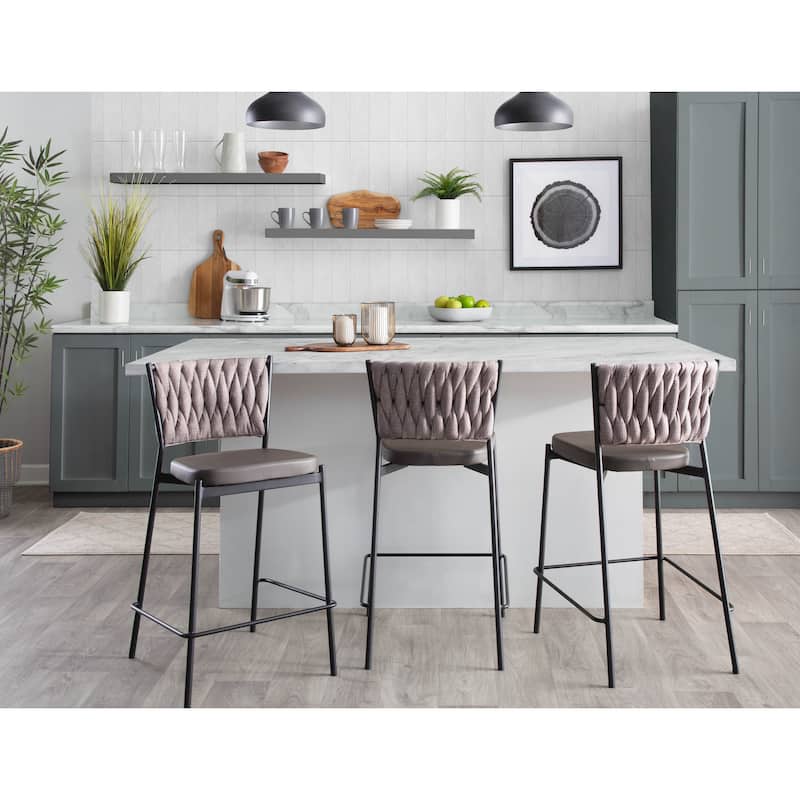 Porch & Den Randolf Braided Counter Stool - Set of 2