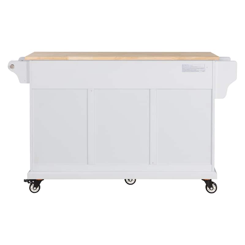 Kitchen Cabinet with Adjustable Shelves, Kitchen Island with Drawers, Kitchen Storage Cart with Built-in Spice Rack