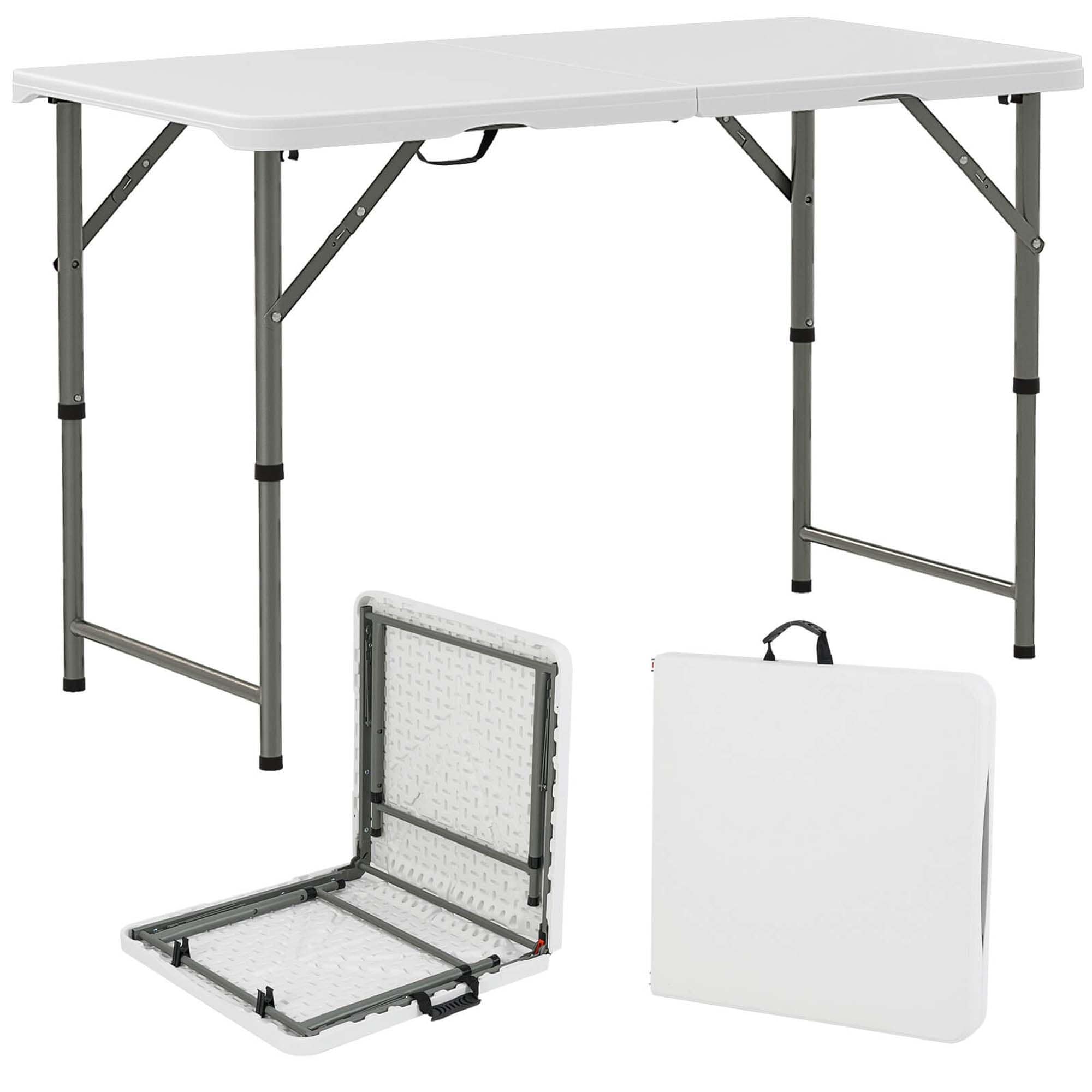 Costway 4 ft Portable Camping Table with HDPE Tabletop & Metal Legs - See Details