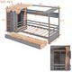 preview thumbnail 4 of 77, Wood House Bed with Wardrobe, 2 Drawers and Curtain, Kids Canopy Bed Frame with Multiple Storage Spaces for Girls Boys