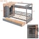 preview thumbnail 26 of 25, Wooden Twin Size Semi-enclosed House Daybed Frame with Built-in wardrobe(with Curtain), Side Compartments, Drawers and Shelves