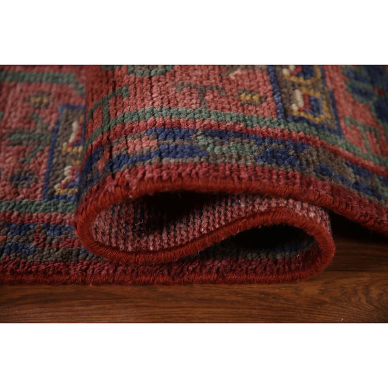 Red & Blue Sirjan Oriental Area Rug Hand-knotted Wool Carpet - 8'0"x 10'1"