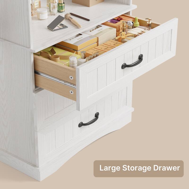 70'' Tall Bookcase with 3 Drawers Wooden Bookshelf with Storage Cabinet