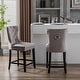 preview thumbnail 16 of 36, Carter 24" Wingback Tufted Nailhead Counter Stool (Set of 2)