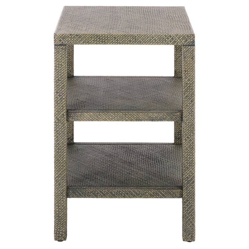 SAFAVIEH Ozden Raffia Light Natural 2-Shelf Accent Table - 17.2" W x 15.1" L x 23.5" H - 17"W x 15"D x 24"H
