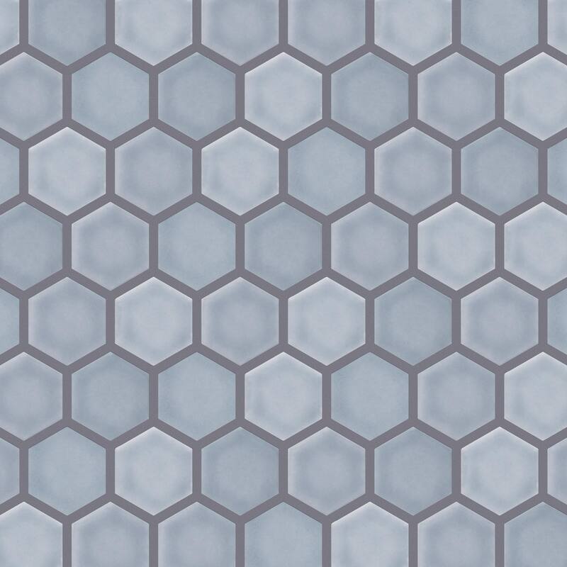 Merola Tile Hudson Due 2" Hex Slate 10-7/8" x 12-5/8" Porcelain Mosaic Floor and Wall Tile