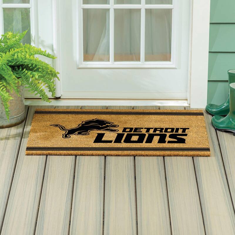 Detroit Lions Monochrome Indoor/Outdoor Coir Door Mat - 36" x 24"