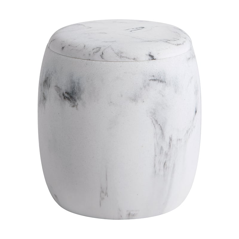 Legends Resin Cotton Ball Jar - White/Black Marble - Cotton Ball Jar