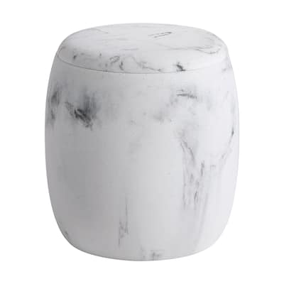 Legends Resin Cotton Ball Jar - White/Black Marble - Cotton Ball Jar