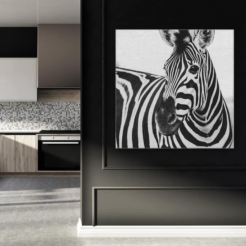 Zebra Close Up by Frida Bredesen Canvas Art Print