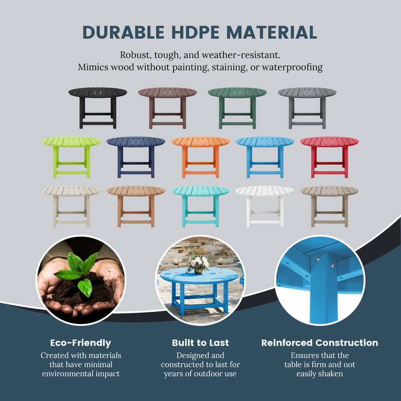 Laguna Outdoor Poly Adirondack 38" Round Coffee Table